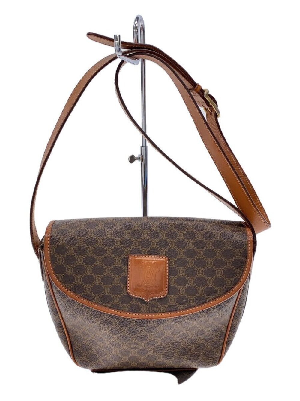Celine Shoulder Bag Brown All over Macadam